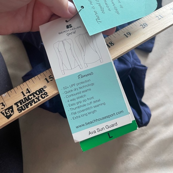 Beach house sport nwt navy zip rash guard long sleeve upf 50+ top - Picture 8 of 12